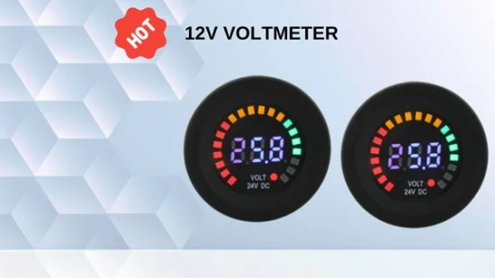 Voltmètre étanche 12V DC, affichage numérique couleur LED avec panneau de tente, voltmètre, jauge d'échelle, testeur de batterie